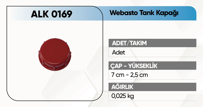 KFS 10,20,30,45,80 Lt Webasto Tank Kapağı 1 Alkotek 10,20,30,45,80 Lt Webasto Tank Kapağı