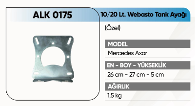 KFS Axor Webasto Tank Ayağı 10/20 Lt Özel