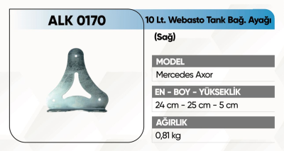 KFS Axor Webasto Tank Ayağı 10 Lt Sol