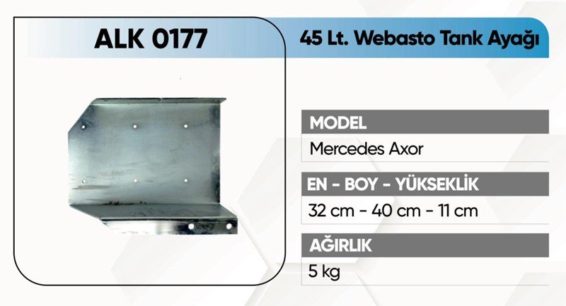 KFS Axor Webasto Tank Ayağı 45 Lt 2 Alkotek Axor Webasto Tank Ayağı 45 Lt görsel 2
