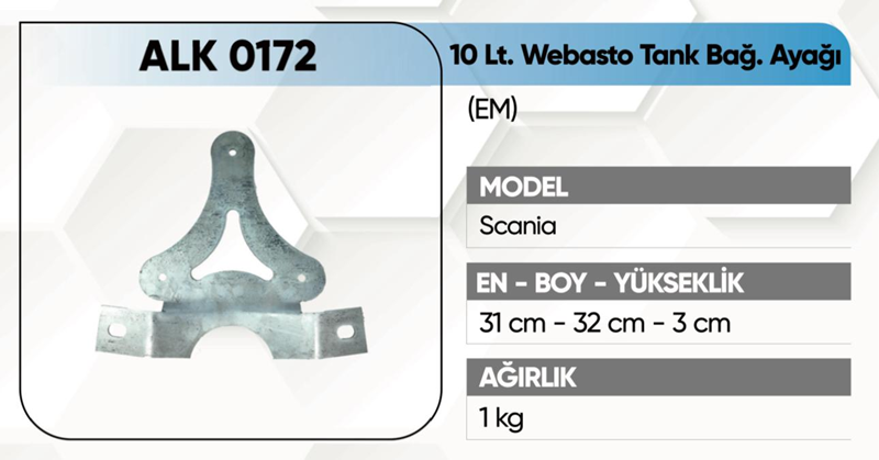 KFS Scania Webasto Tank Ayağı 10 Lt EM 1 Alkotek Scania Webasto Tank Ayağı 10 Lt EM