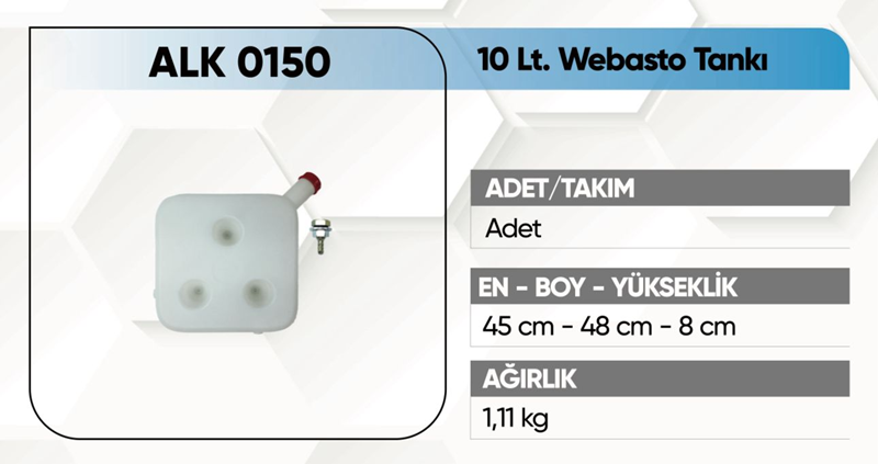 KFS Webasto Tankı 10 Lt (Rekorlu) 1 Alkotek Webasto Tankı 10 Lt (Rekorlu)