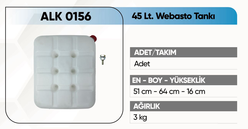 KFS Webasto Tankı 45 Lt (Rekorlu) Beyaz 1 Alkotek Webasto Tankı 45 Lt (Rekorlu) Beyaz