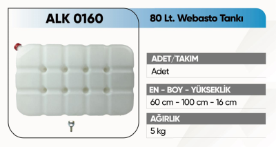 KFS Webasto Tankı 80 Lt (Rekorlu) Beyaz
