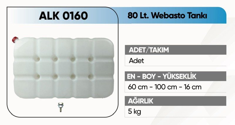 KFS Webasto Tankı 80 Lt (Rekorlu) Beyaz 2 Alkotek Webasto Tankı 80 Lt (Rekorlu) Beyaz görsel 2