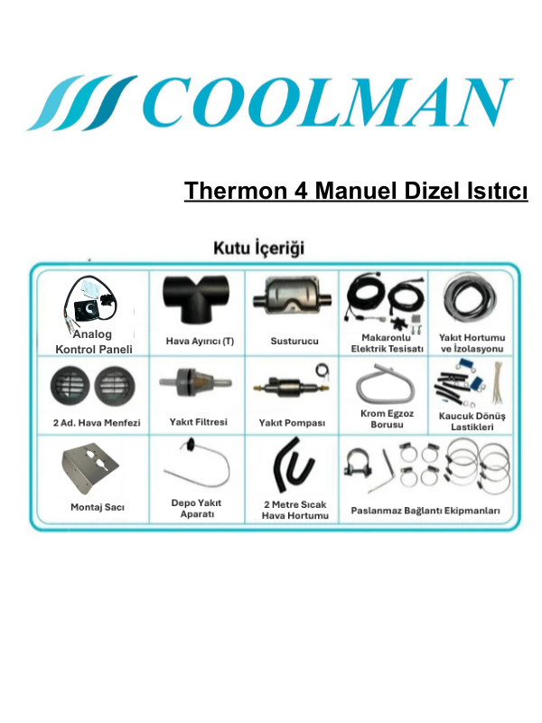Coolman Thermon 4 Manuel Dizel Isıtıcı 5 kW 12-24V 3 Coolman Thermon 4 Manuel Dizel Isıtıcı 5 kW 12-24V görsel 3