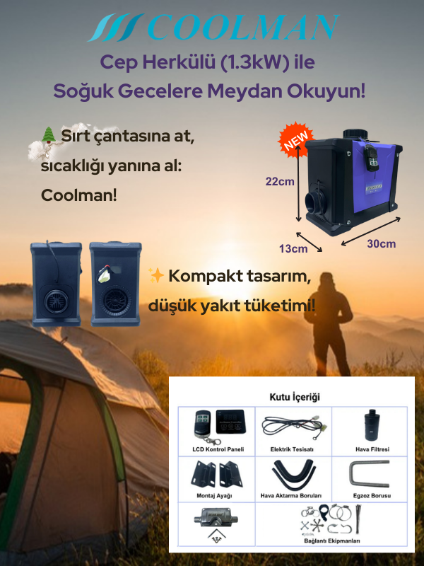 Coolman Webasto Tipi Mini Dizel Isıtıcı 1,3 kW 5 Coolman Webasto Tipi Mini Dizel Isıtıcı 1,3 kW görsel 5